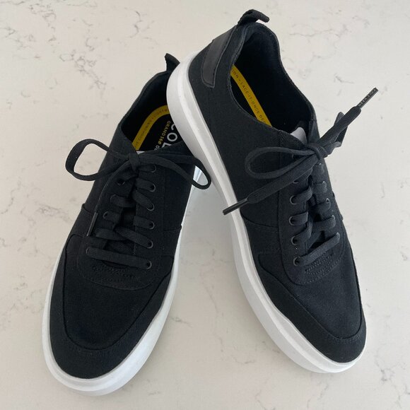 Cole Haan Grand 360 Pro Rally Canvas Court Lo Cut Sneakers Blk Optic Wht 8.5 - Picture 1 of 13